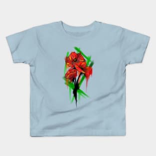 Watercolor Poppy Flower Kids T-Shirt